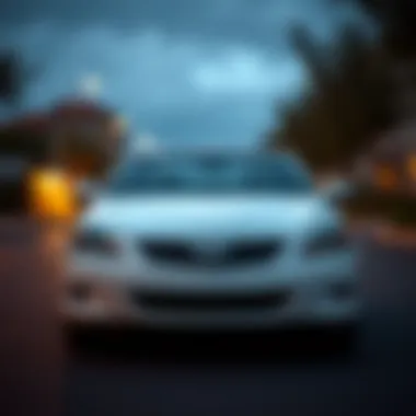 Front view of the 2008 Toyota Camry Solara SE V6 showcasing its sleek design