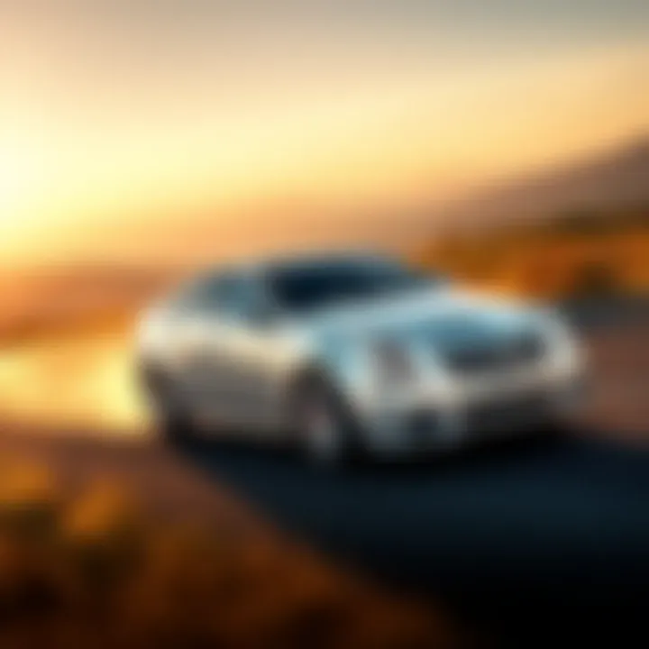 2010 Cadillac CTS 4 in motion on a scenic road demonstrating performance