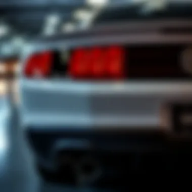 Rear view of the 2012 Ford Mustang emphasizing its tail lights and exhaust