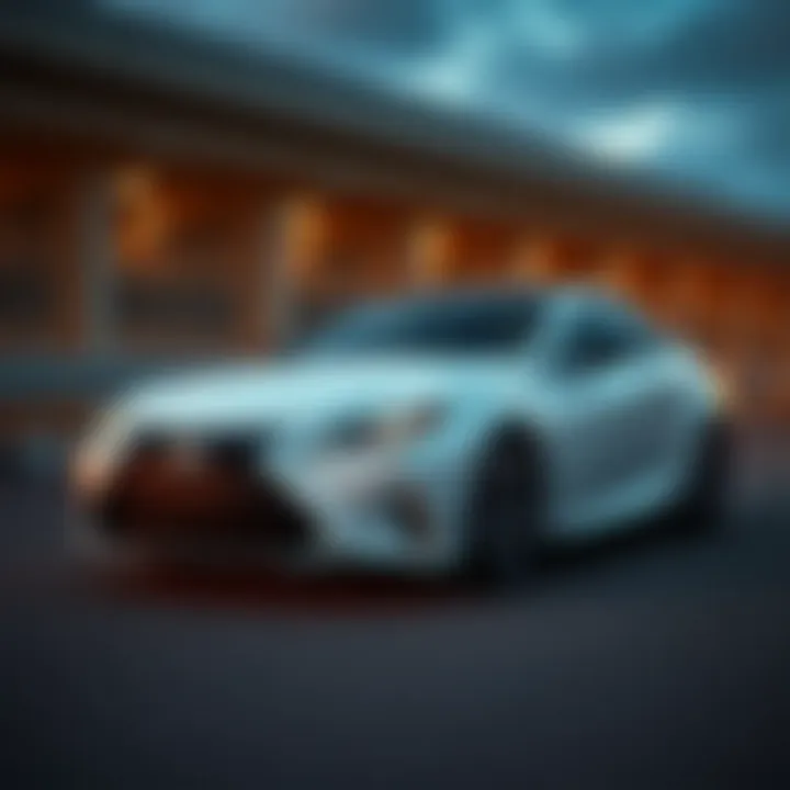 Distinctive Styling Features of the Lexus RC 200t F Sport Showcasing the unique styling features and sporty stance of the Lexus RC 200t F Sport