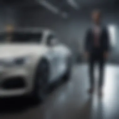 Consulting with Dealership A consultation between a buyer and a dealership representative