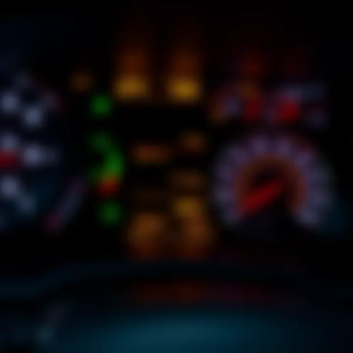 Dashboard warning lights indicating transmission issues