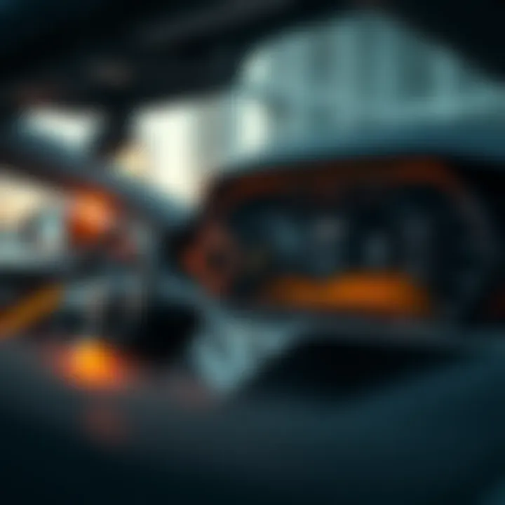 Futuristic Dashboard of a Low Emission Vehicle A futuristic dashboard displaying advanced low emission vehicle technology