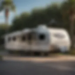 Exterior view of the Jayco Jay Flight 30 Ft travel trailer showcasing its sleek design.