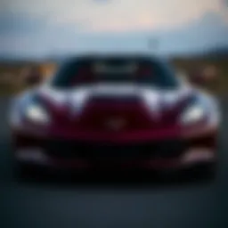 Front view of the 2016 Chevrolet Corvette Stingray Z51 3LT showcasing its sleek design