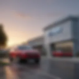 Exterior view of Andrews Chevy Dealer showcasing a range of vehicles