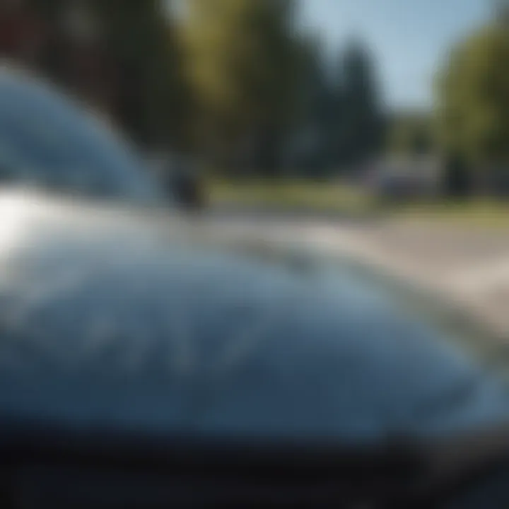 Close-up view of a cracked windshield highlighting the severity of damage