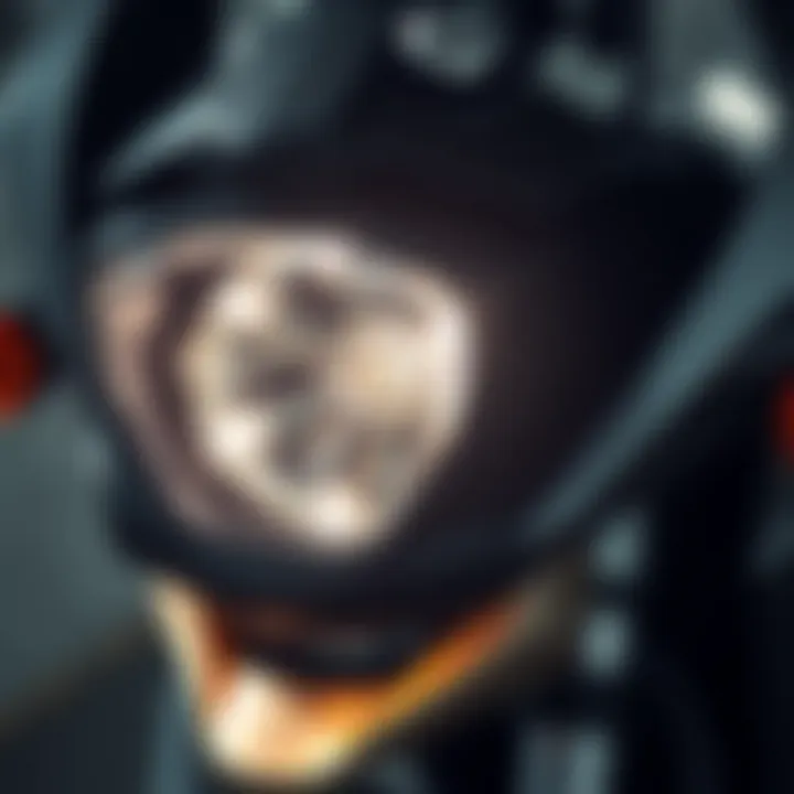 Close-up of Driving Light Installation Close-up view of motorcycle driving light installation