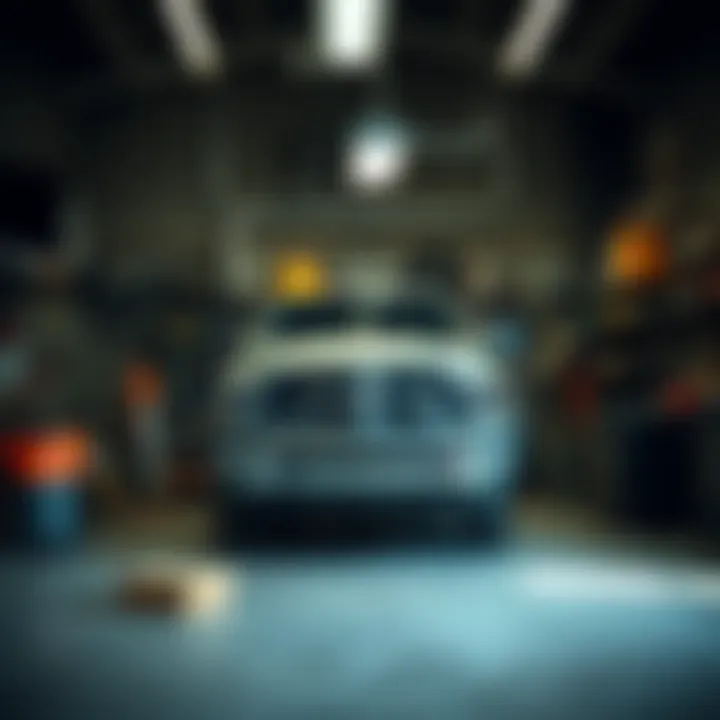 Essential Tools and Tips for RAM Pickup Customization A well-organized garage with tools for RAM pickup customization