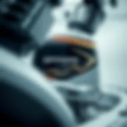 Detailed view of a 120 horsepower outboard motor showcasing its engineering craftsmanship