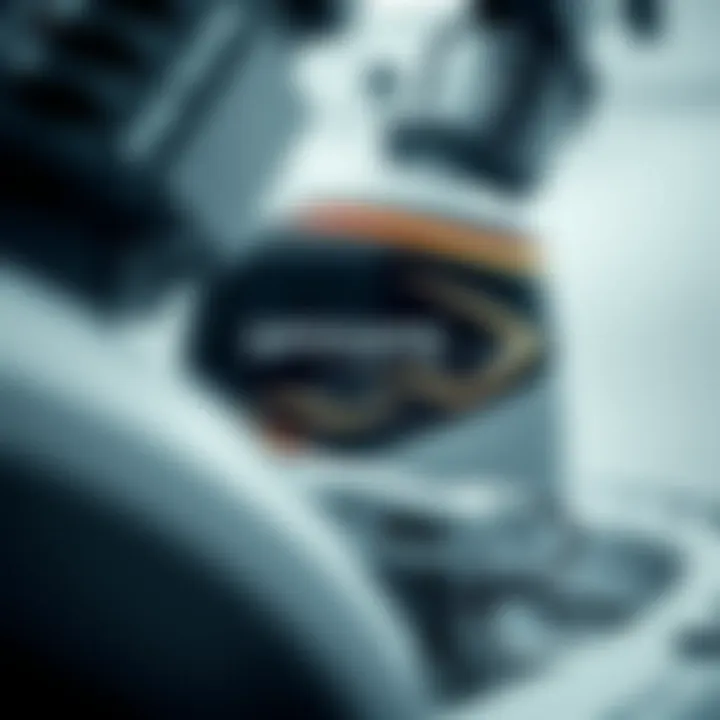 Detailed view of a 120 horsepower outboard motor showcasing its engineering craftsmanship