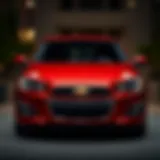 Front view of the 2014 Chevy Sonic Hatchback LT showcasing its sleek design