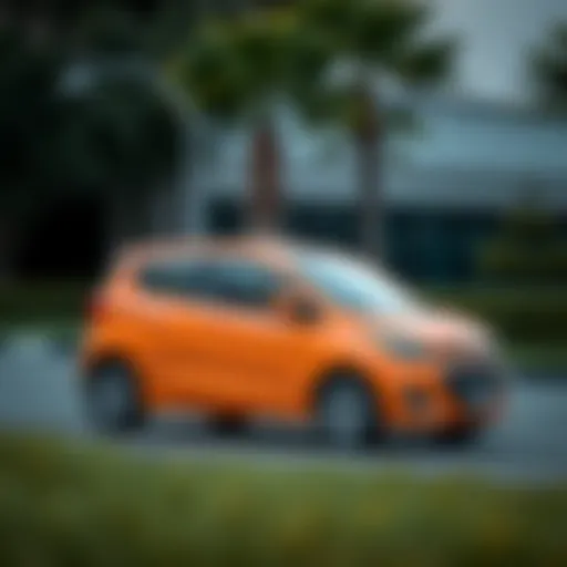 Side view of a Chevrolet Spark showcasing its compact design and modern aesthetics.