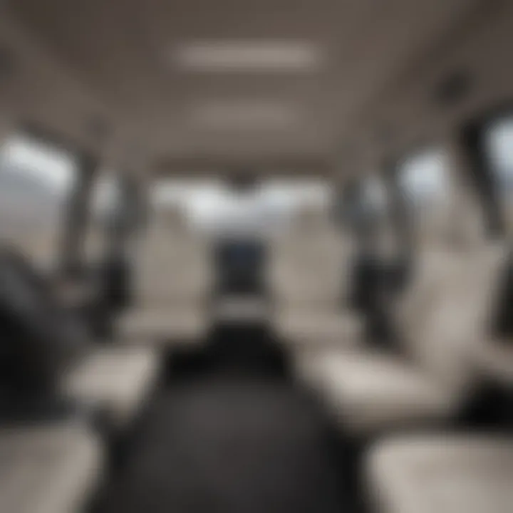 Interior layout of the Mercedes-Benz full-size van highlighting its spaciousness and comfort.