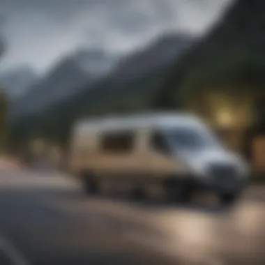 Mercedes-Benz full-size van in action, emphasizing its performance and versatility on the road.