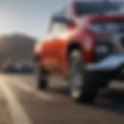 Close-up view of a Chevrolet small pickup truck showcasing its sleek design.