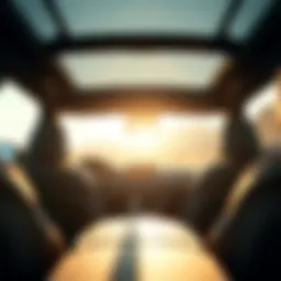 Luxurious interior of BMW SUV showcasing sunroof