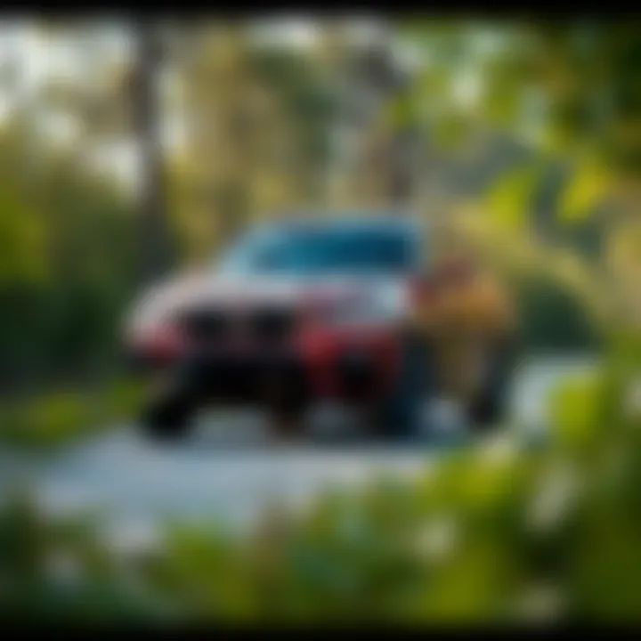 BMW SUV driving in nature with sunroof features