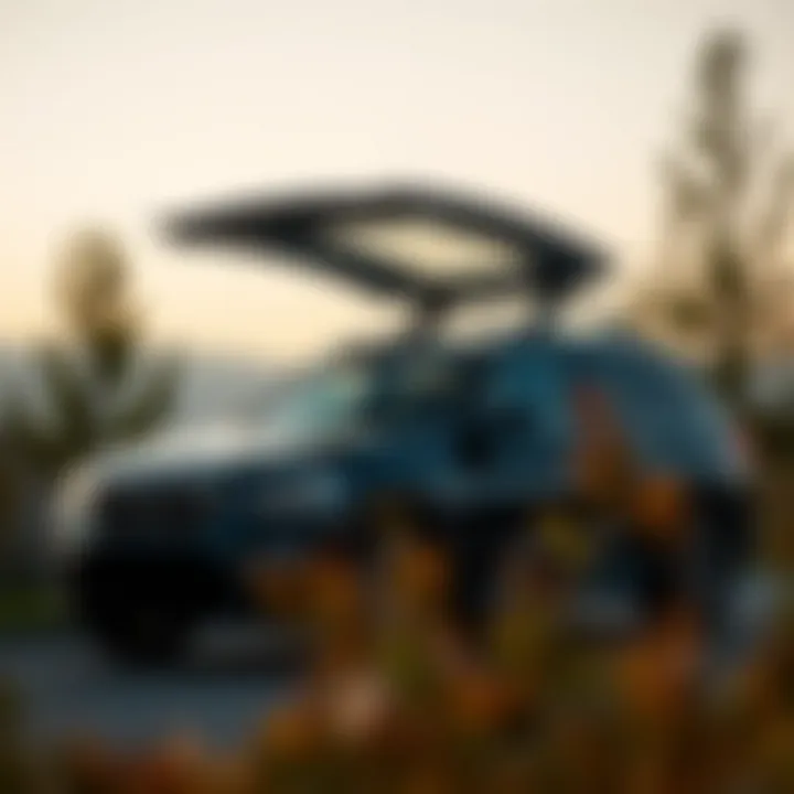 BMW SUV parked with the sunroof open