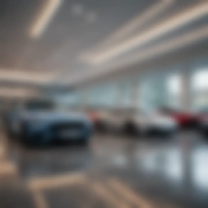 Showroom display of popular car models available at Tyngsboro dealerships