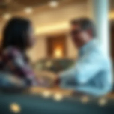 Customers engaged in a consultation with a dealership sales expert