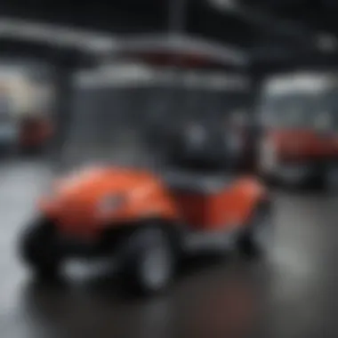 Performance Comparison of Electric Golf Cart Models A comparison chart displaying various models of used electric golf carts and their performance metrics.