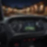 A close-up view of the dashboard of an electric golf cart, showcasing the controls and features.