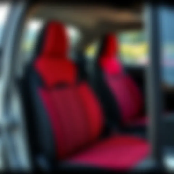Stylish fabric seat cover in vibrant colors