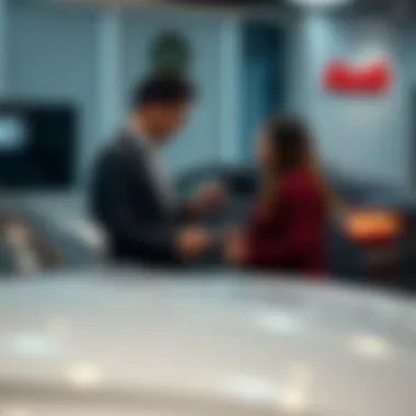 Customer service representative engaging with a client