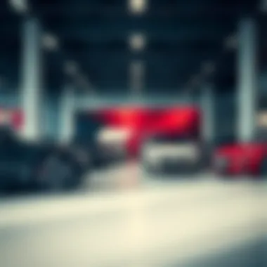 Showroom showcasing various Audi models