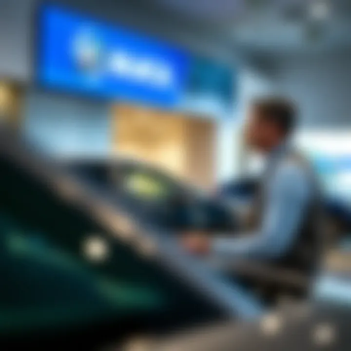 Customer Support at Buick Dealership Customer receiving assistance from a dealership representative