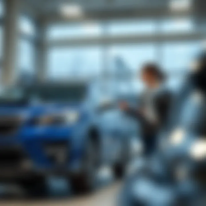 Customer service representative assisting a client