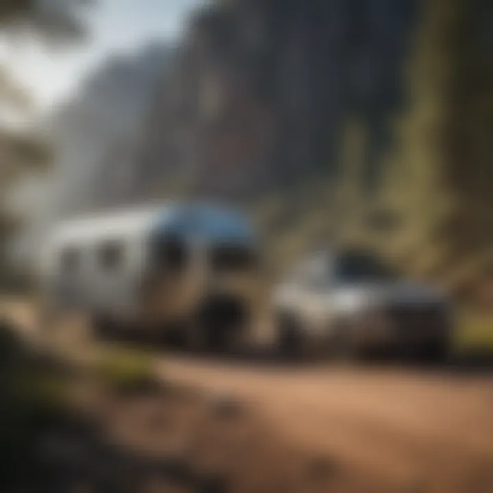 Rugged off-road travel trailer in a natural setting