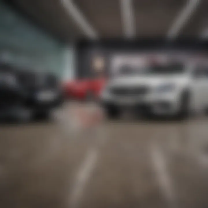 Showroom display of pre-owned Mercedes cars