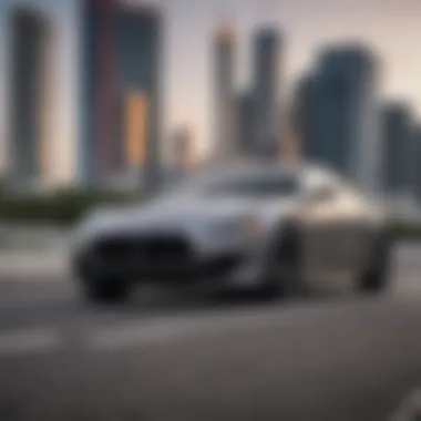 Maserati Ghibli against Miami skyline