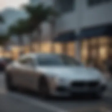 Sleek Maserati Ghibli on Miami streets