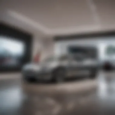 Interior of Tesla dealership highlighting customer interaction areas