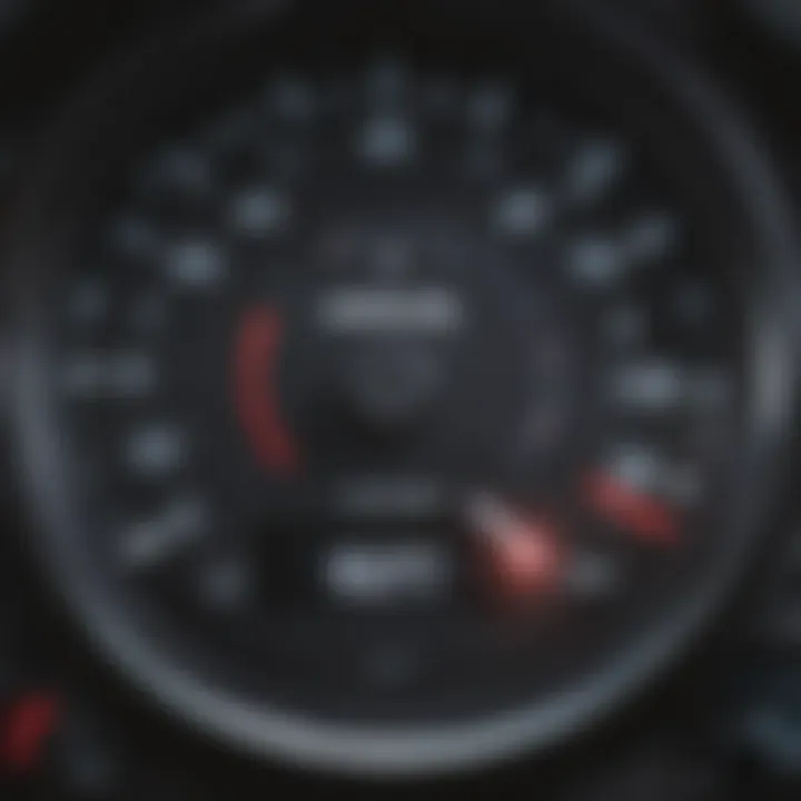 A detailed view of a car's odometer displaying low mileage