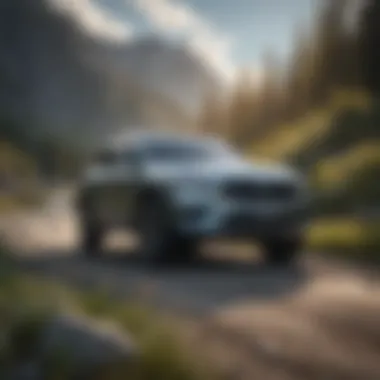 All-Wheel-Drive SUV in Nature A modern all-wheel-drive SUV parked on a scenic mountain road