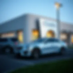 Exterior view of a Cadillac dealership in Clinton Township