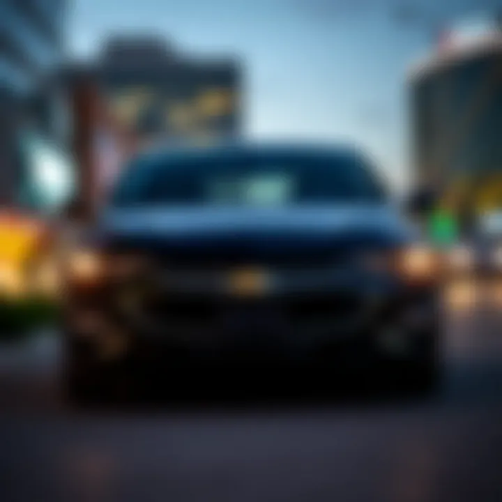 Exterior view of a Chevy Malibu in city setting