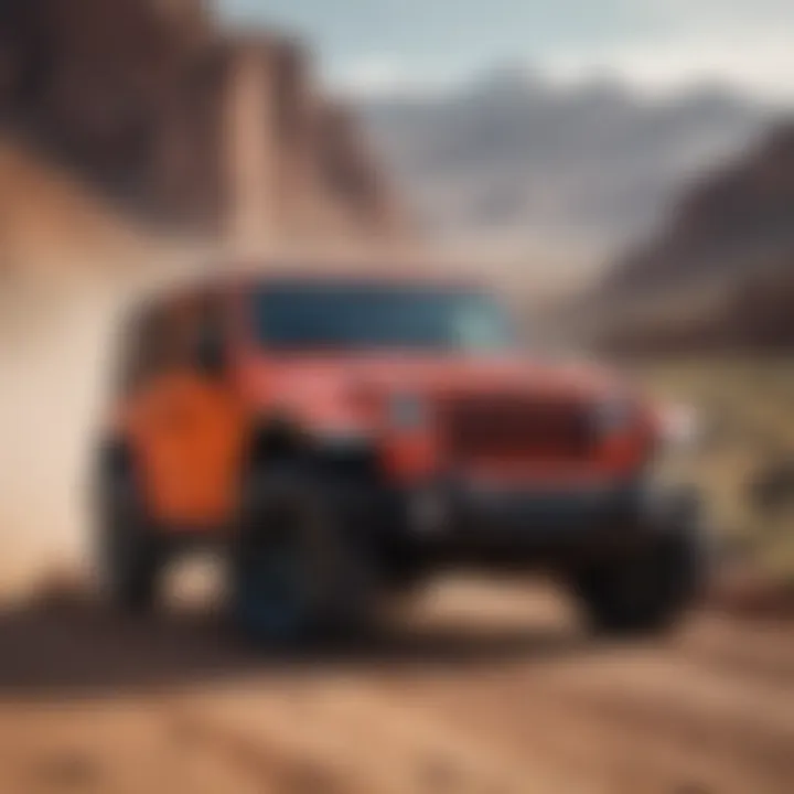 Jeep Wrangler Sahara Altitude navigating through off-road conditions