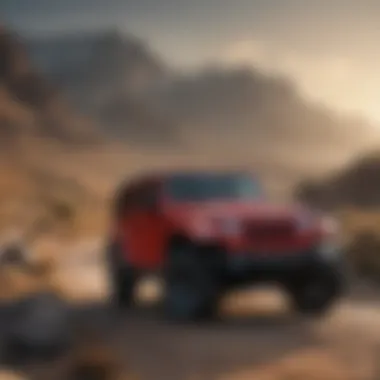 Jeep Wrangler Sahara Altitude Against a Scenic Landscape Jeep Wrangler Sahara Altitude with scenic backdrop