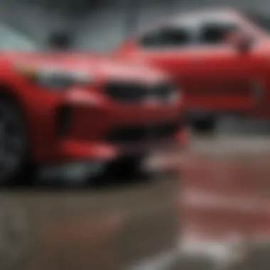 A comparison of Kia Stinger against its competitors in a dealership