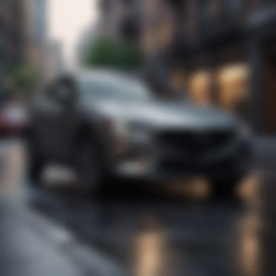 Stylish Mazda compact car in urban setting