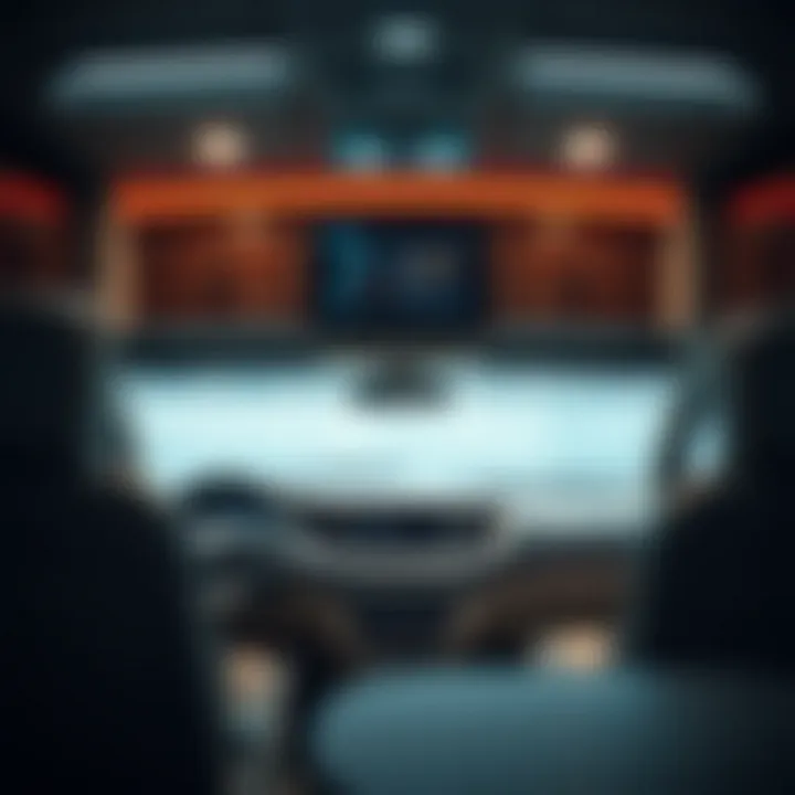 Technological features in the 2020 Thor Miramar 35.2, including dashboard and control systems