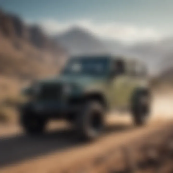 Jeep Wrangler Willys in an adventurous off-road setting