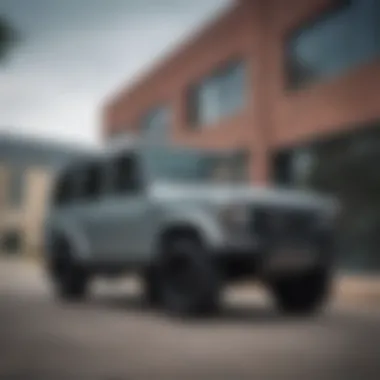 A pristine used Land Rover parked in an urban setting in Oklahoma City