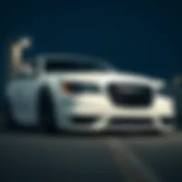 Front view showcasing the sleek design of the Chrysler 300 SRT8