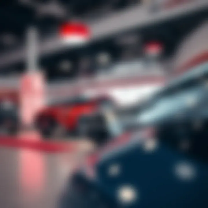 Inside the showroom showcasing Toyota vehicles